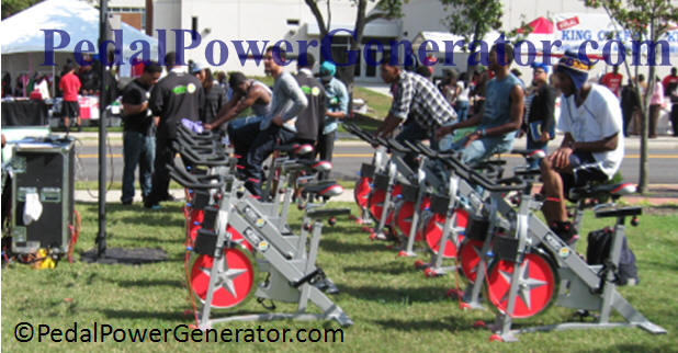 Group exercise bike generator system